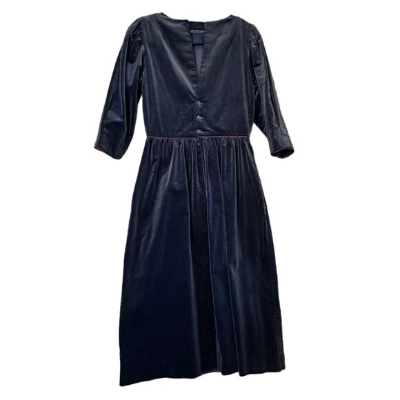 Vintage Lang Originals Navy Blue Long Sleeve Dress Red Size 5/6 USA - Picture 2 of 12